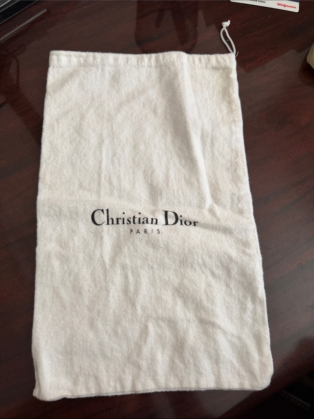 Dior White Drawstring Dust Bag